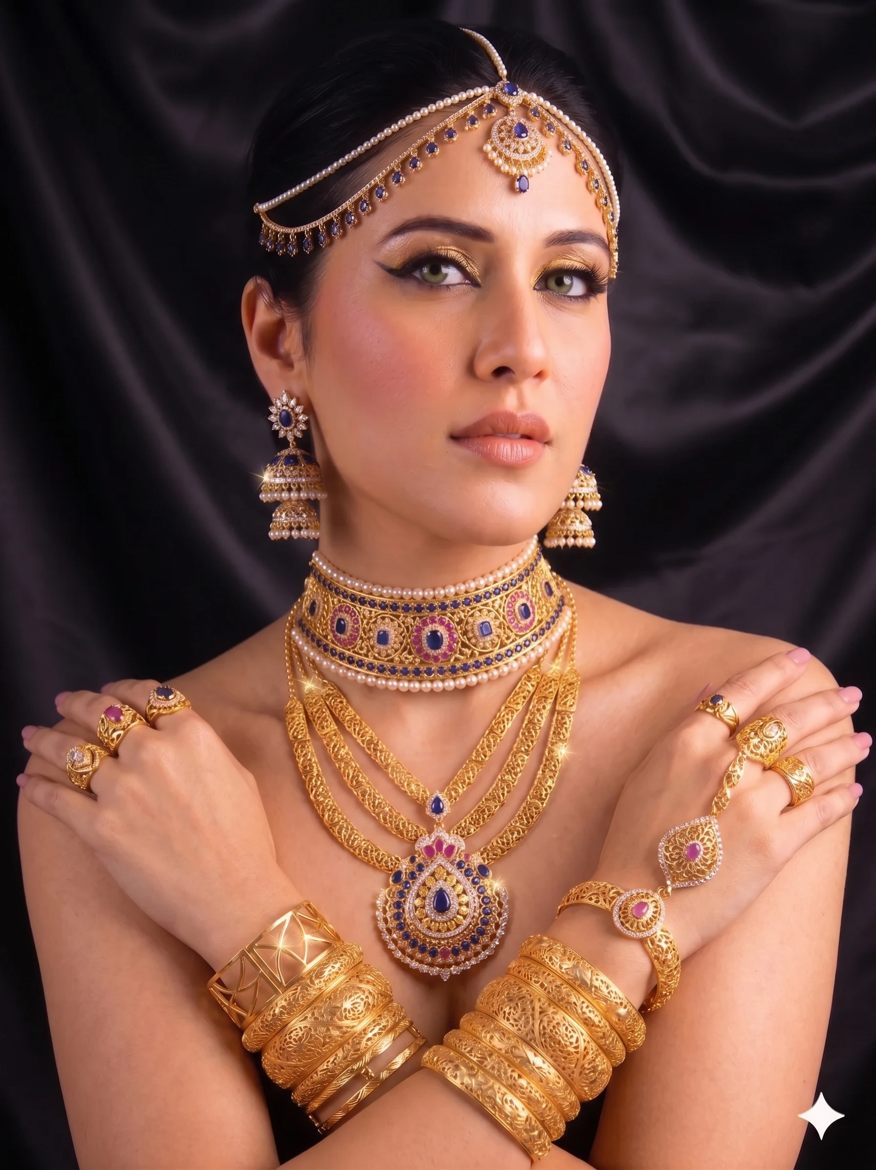 Gold jewellery being carefully weighed